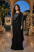 Festival saree in black color