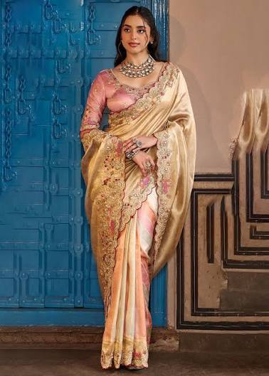 Festival saree in golden color