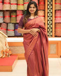 Daily wear saree in maroon color